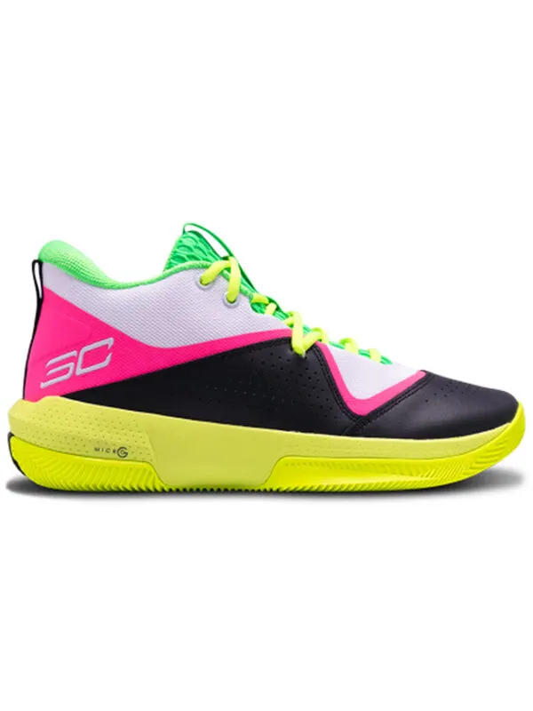 Кроссовки sc 3zero 4 'white high-vis yellow' Under Armour — изображение 2 из 4, белый/черный/розовый