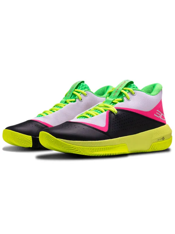 Кроссовки sc 3zero 4 'white high-vis yellow' Under Armour — изображение 3 из 4, белый/черный/розовый