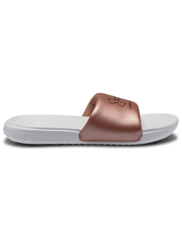 Тапочки ansa le sandals white Under Armour — изображение 2 из 4, белый/розовый