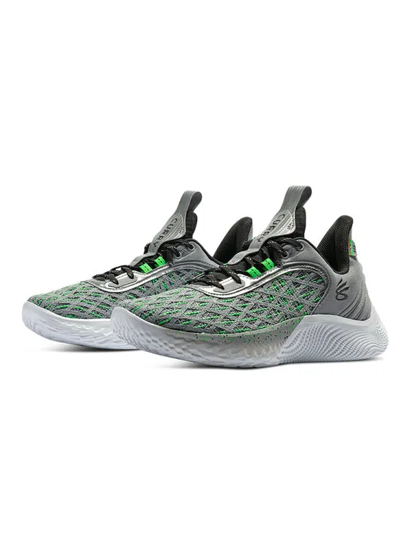 Кроссовки sesame street x curry flow 9 'street pack - talking trash' Under Armour — изображение 3 из 4, серый/зеленый