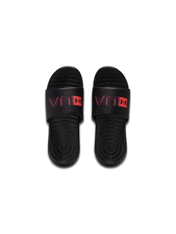 Тапочки ansa graphic slide 'black beta' Under Armour — изображение 3 из 4, черный/красный