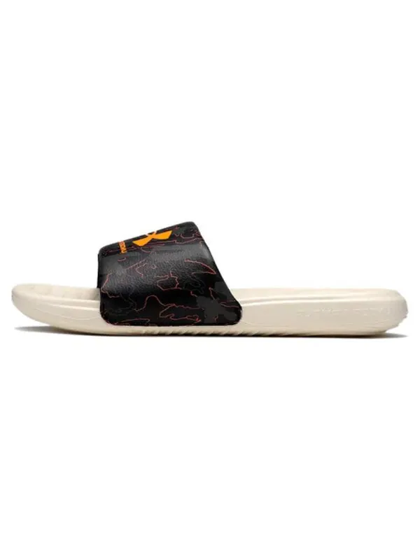 Тапочки ansa graphic slide 'black stone' Under Armour — изображение 2 из 4, черный/коричневый