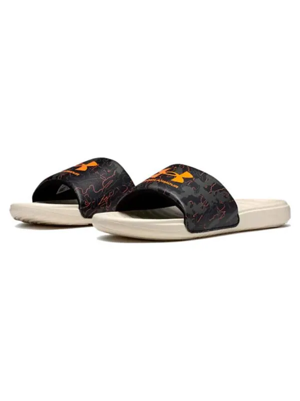 Тапочки ansa graphic slide 'black stone' Under Armour — изображение 4 из 4, черный/коричневый