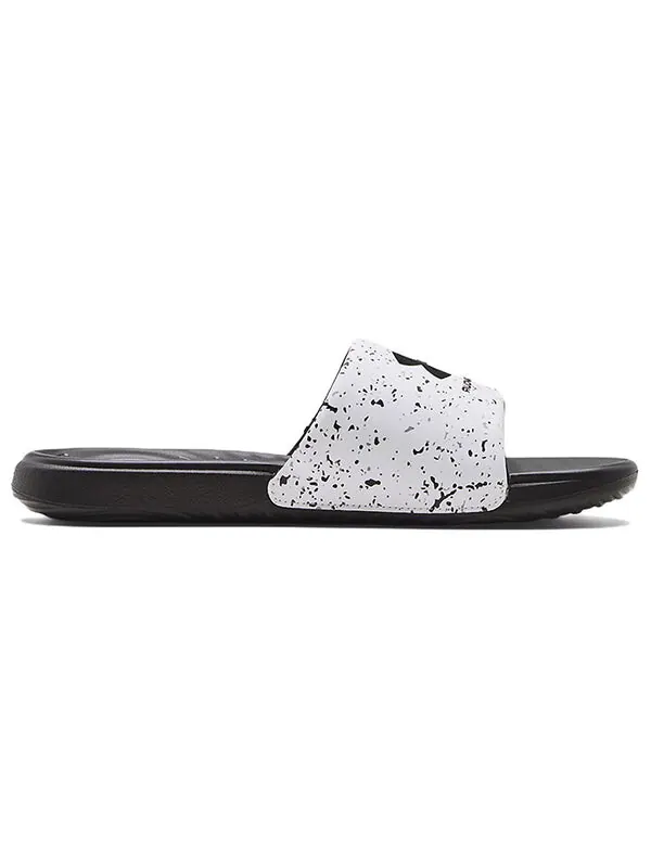 Тапочки ansa graphic slide 'white jet grey speckled' Under Armour — изображение 3 из 4, белый/серый