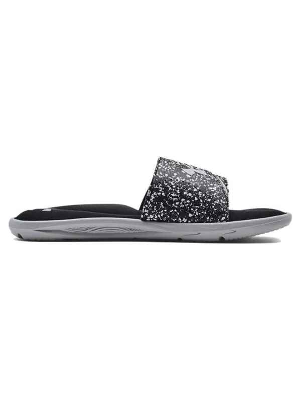 Тапочки ignite 6 graphic strap slide 'black mod grey' Under Armour — изображение 3 из 4, черный/серый
