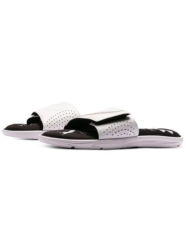 Тапочки ignite 6 graphic strap slide 'white' Under Armour — изображение 3 из 4, черный/белый