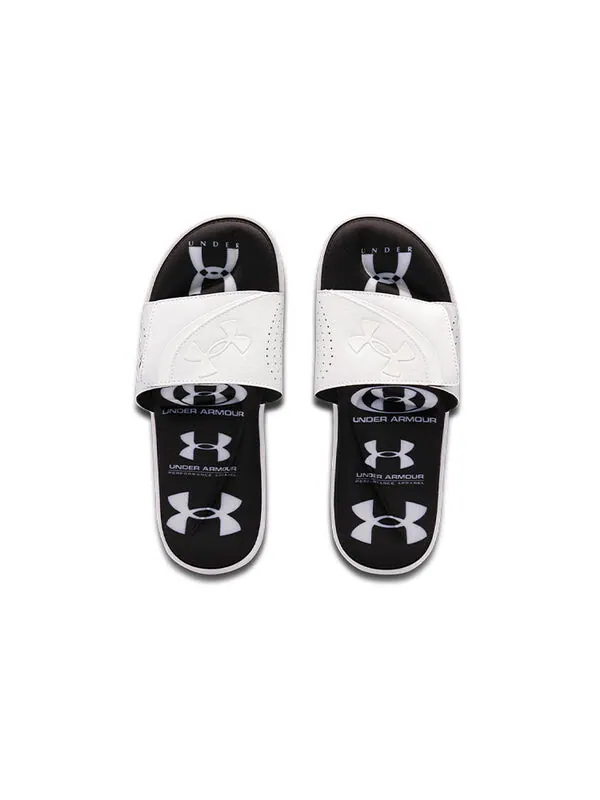 Тапочки ignite 6 graphic strap slide 'white' Under Armour — изображение 4 из 4, черный/белый