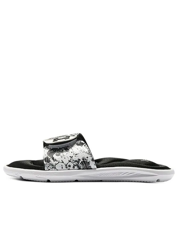 Тапочки ignite 6 graphic strap slide 'black white' Under Armour