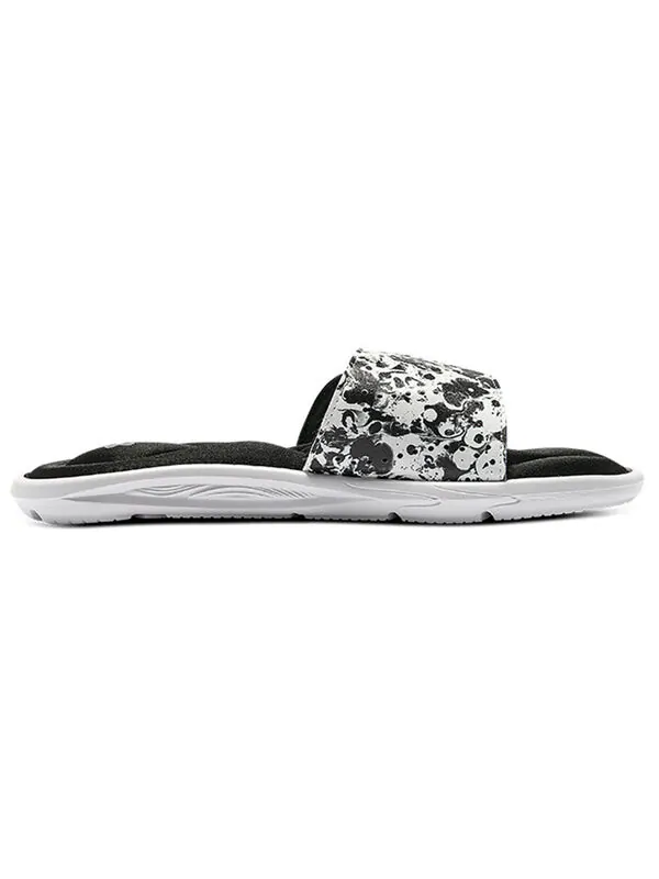 Тапочки ignite 6 graphic strap slide 'black white' Under Armour — изображение 3 из 4, черный/белый