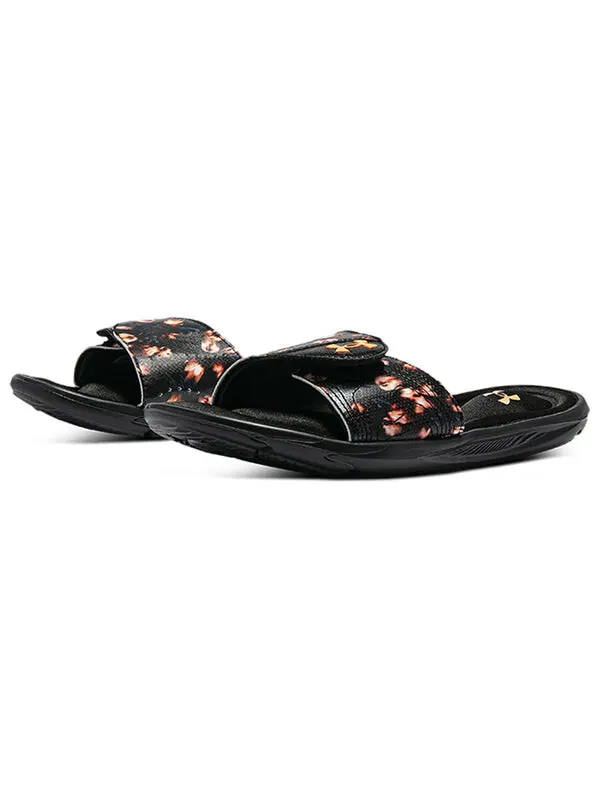 Тапочки ignite 6 graphic strap slide 'black afterglow' Under Armour — изображение 4 из 4, черный