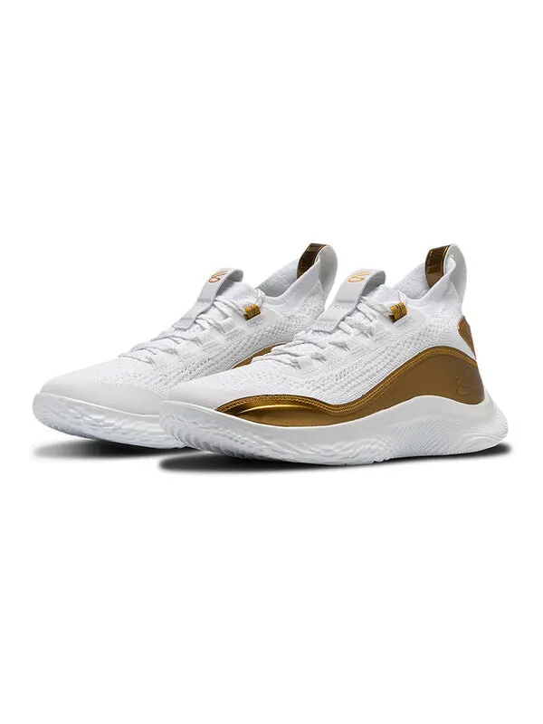 Кроссовки curry flow 8 'gold blooded' Under Armour — изображение 3 из 4, белый/золотистый