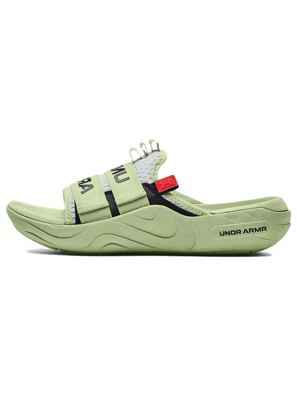 Тапочки alpha slide 'phosphor green' Under Armour — изображение 2 из 4, белый/зеленый