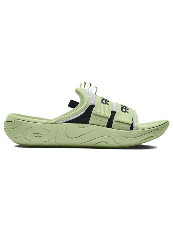 Тапочки alpha slide 'phosphor green' Under Armour — изображение 3 из 4, белый/зеленый