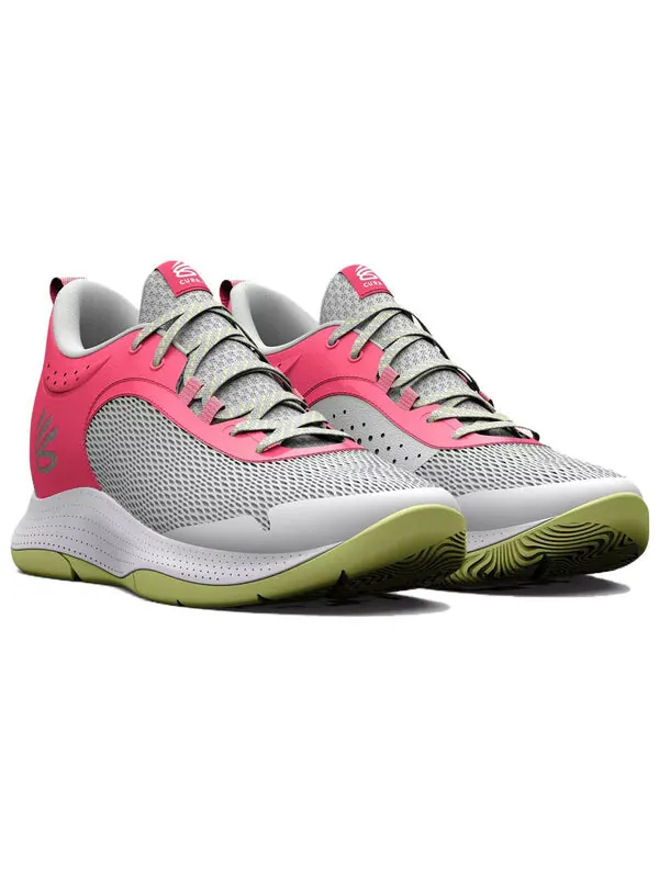 Кроссовки curry 3z6 'grey mist pink shock' Under Armour — изображение 3 из 4, серый/розовый