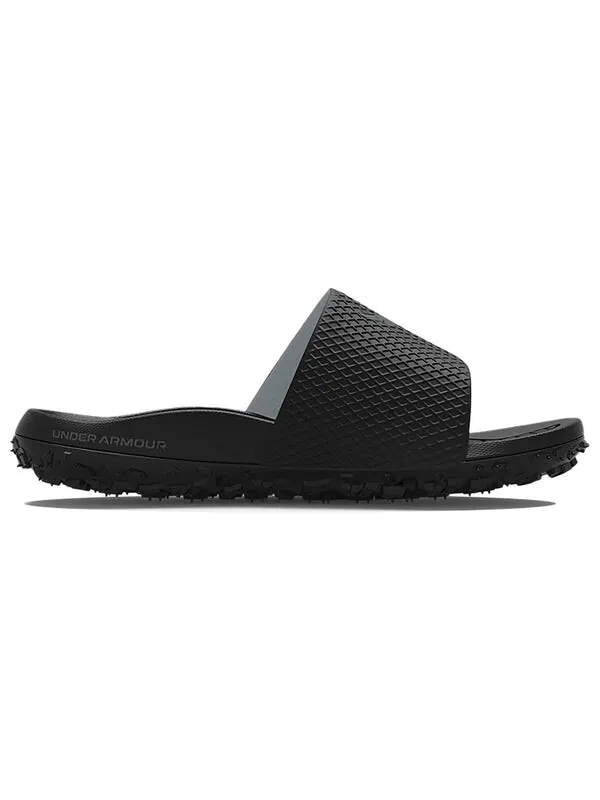 Тапочки project rock slide 'black pitch grey' Under Armour — изображение 2 из 4, черный/серый