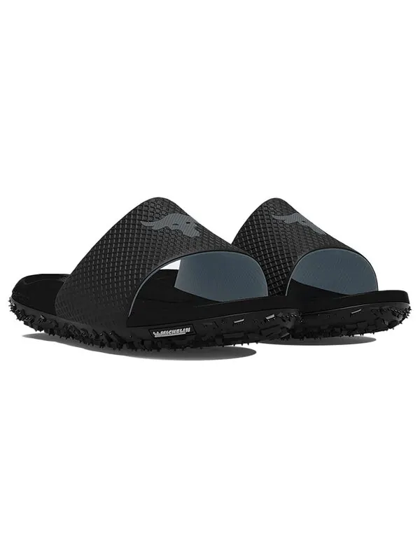 Тапочки project rock slide 'black pitch grey' Under Armour — изображение 3 из 4, черный/серый
