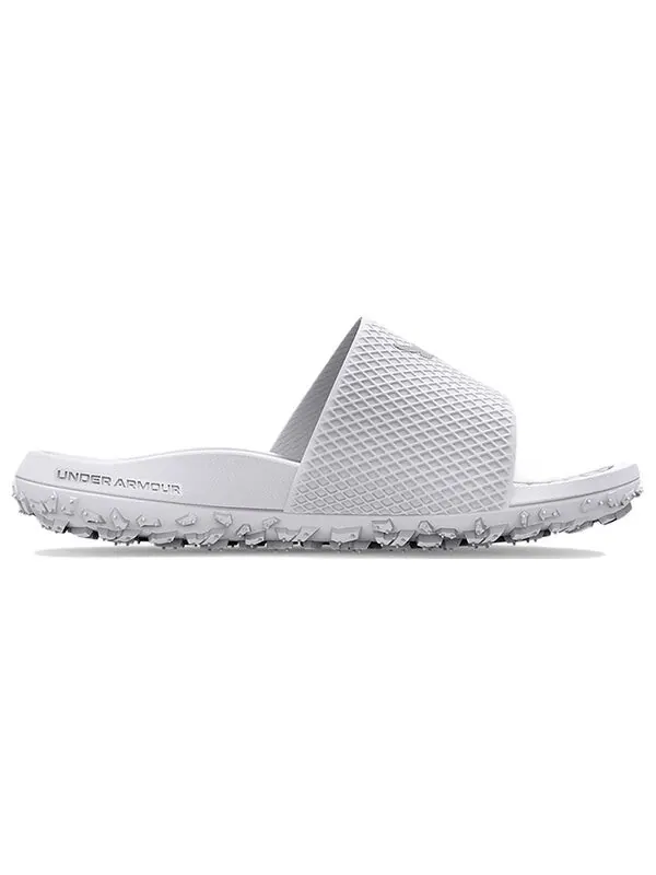 Тапочки project rock slide 'white halo grey' Under Armour — изображение 2 из 4, белый/серый