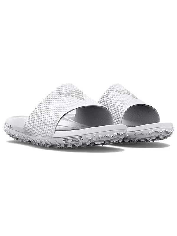 Тапочки project rock slide 'white halo grey' Under Armour — изображение 3 из 4, белый/серый