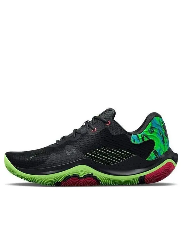 Кроссовки spawn 4 printed 'black' Under Armour — изображение 1 из 4, черный/зеленый/розовый