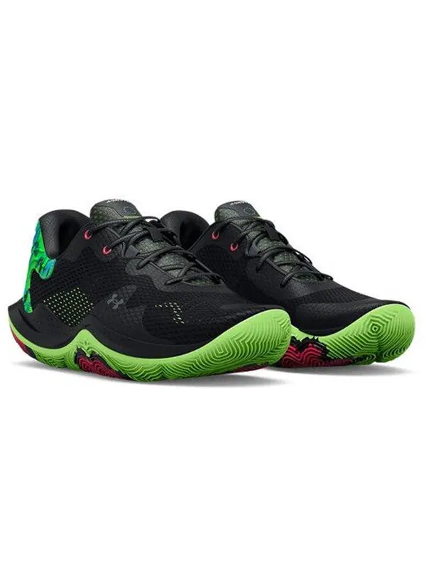 Кроссовки spawn 4 printed 'black' Under Armour — изображение 3 из 4, черный/зеленый/розовый
