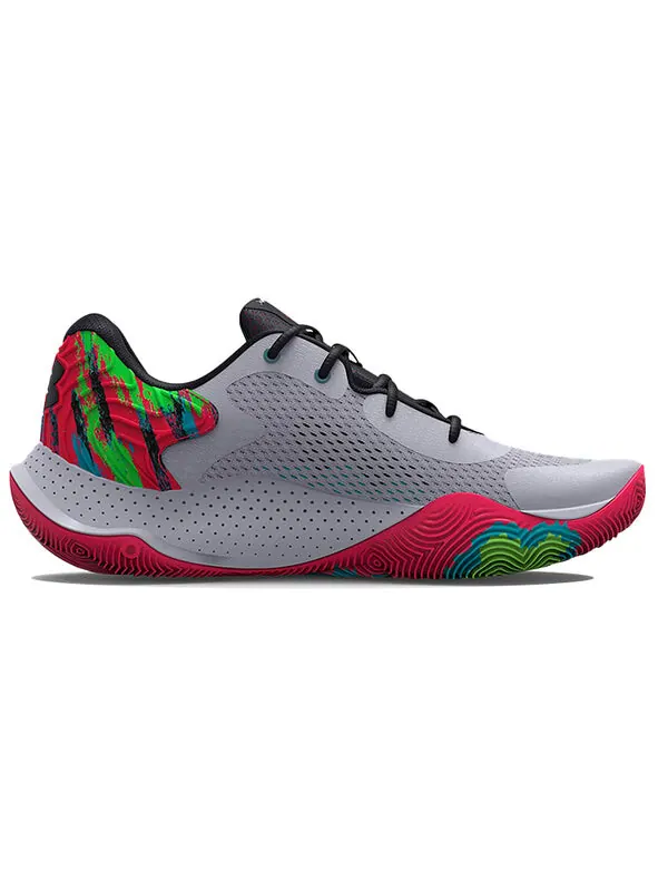 Кроссовки spawn 4 printed 'grey' Under Armour — изображение 2 из 4, серый/красный/зеленый