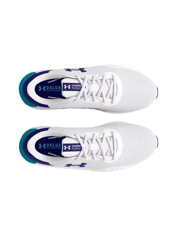 Кроссовки charged pursuit 3 'white sonar blue' Under Armour — изображение 4 из 4, белый/синий