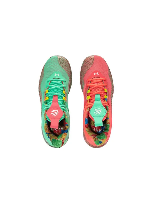 Кроссовки curry hovr splash 2 x sour patch kids 'blitz red' Under Armour — изображение 4 из 4, красный/зеленый