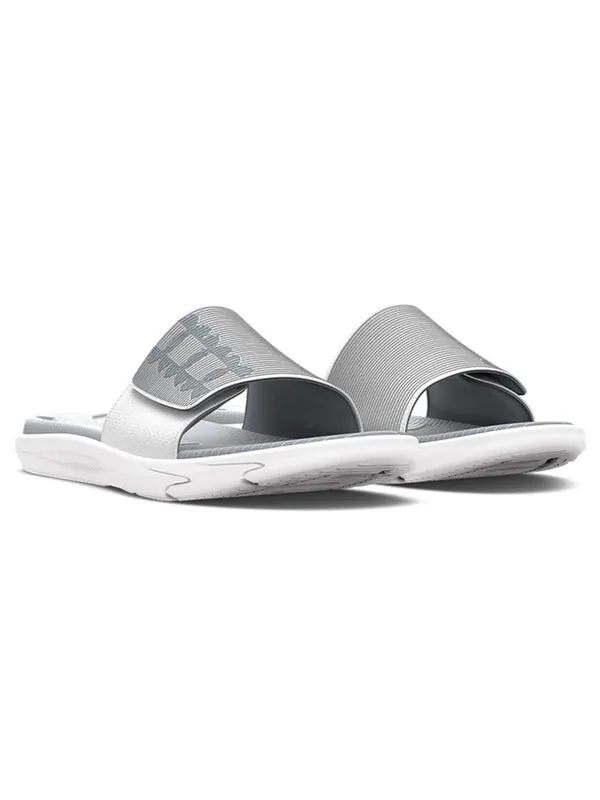 Тапочки mercenary slide 'white halo grey' Under Armour — изображение 3 из 4, белый