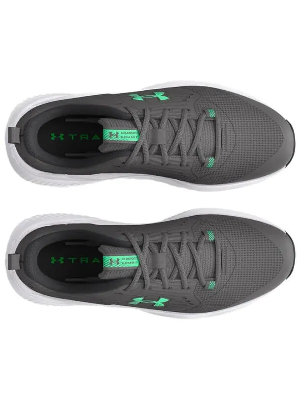 Кроссовки charged commit 4 'castlerock vapor green' Under Armour — изображение 3 из 4, серый/зеленый
