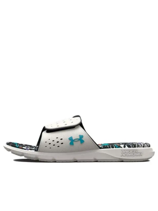 Тапочки ignite 7 graphic footbed slide 'grey mist floral' Under Armour