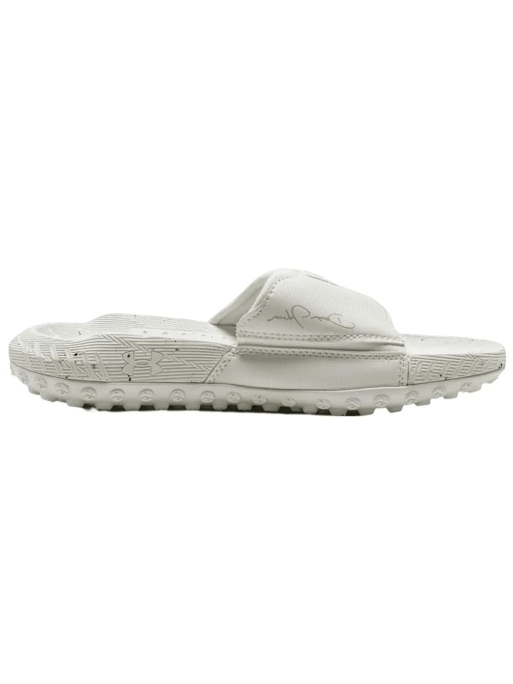 Слипоны Under Armour Project Rock 3 Slide 'White Halo Grey' 3026034-100 — изображение 3 из 6, белый серый