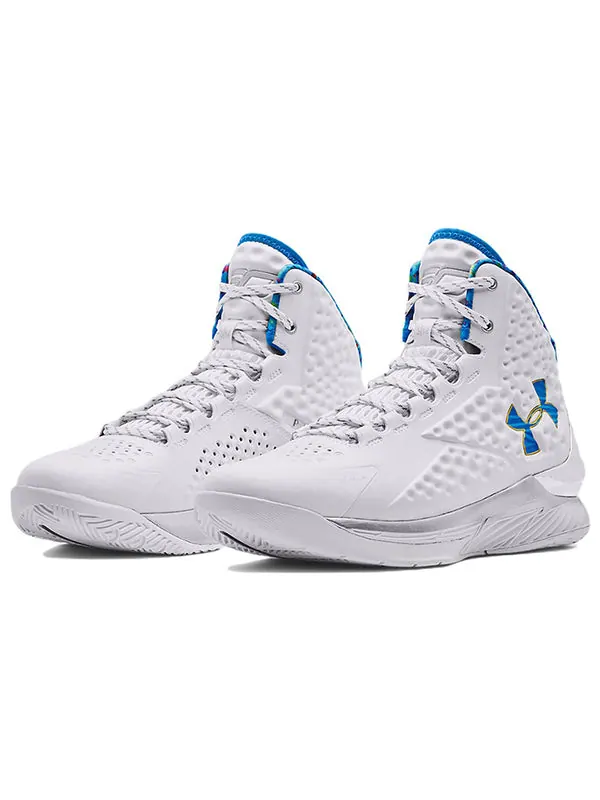 Кроссовки curry 1 'splash party' 2022 Under Armour — изображение 3 из 4, белый/синий