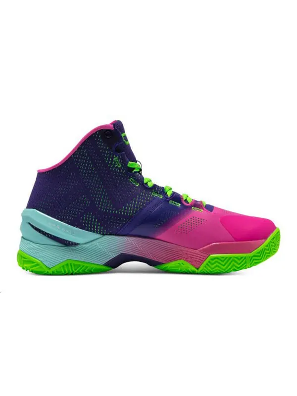 Кроссовки curry 2 retro 'northern lights' 2022 Under Armour — изображение 2 из 4, розовый/фиолетовый/синий