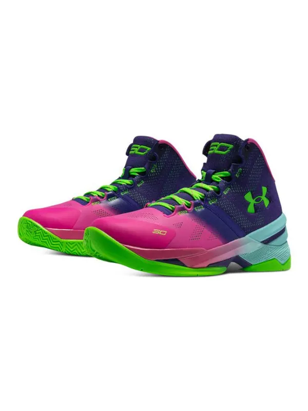 Кроссовки curry 2 retro 'northern lights' 2022 Under Armour — изображение 3 из 4, розовый/фиолетовый/синий