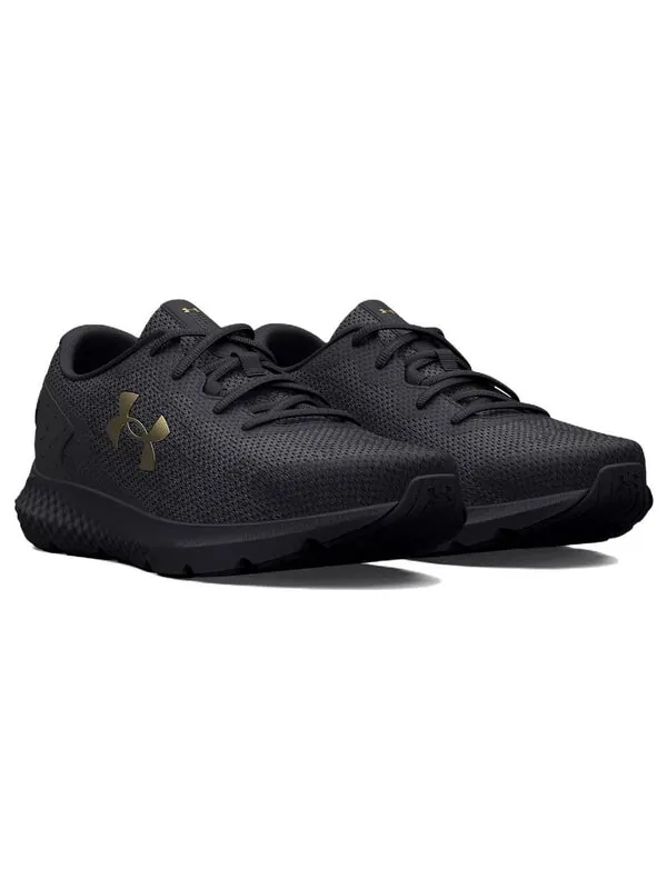 Кроссовки charged rogue 3 'black metallic gold' Under Armour — изображение 3 из 4, черный/золотистый