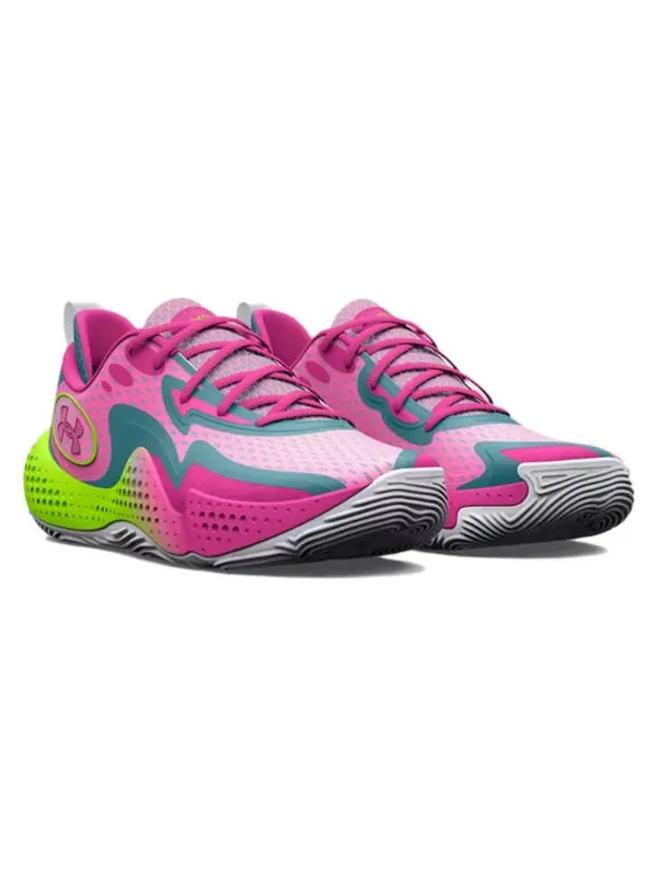 Кроссовки spawn 5 'white lime pink' Under Armour — изображение 3 из 4, серый/розовый