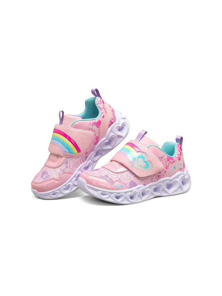 Беговые кроссовки (GS) Skechers Heart Lights — изображение 3 из 5, розовый