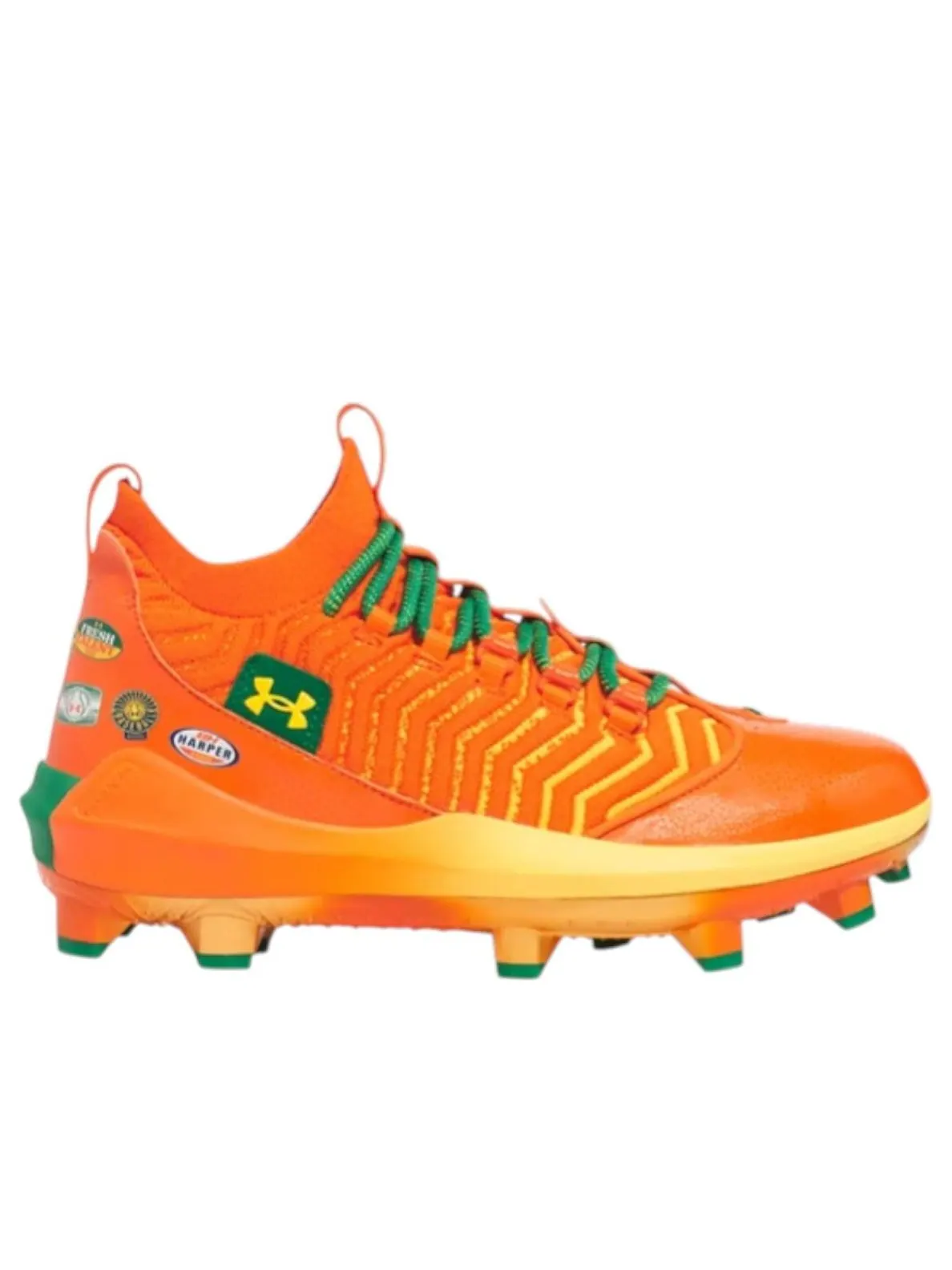 Кроссовки Under Armour Harper 9 Pro TPU 'Bring The Juice' — изображение 2 из 4, оранжевый/зеленый
