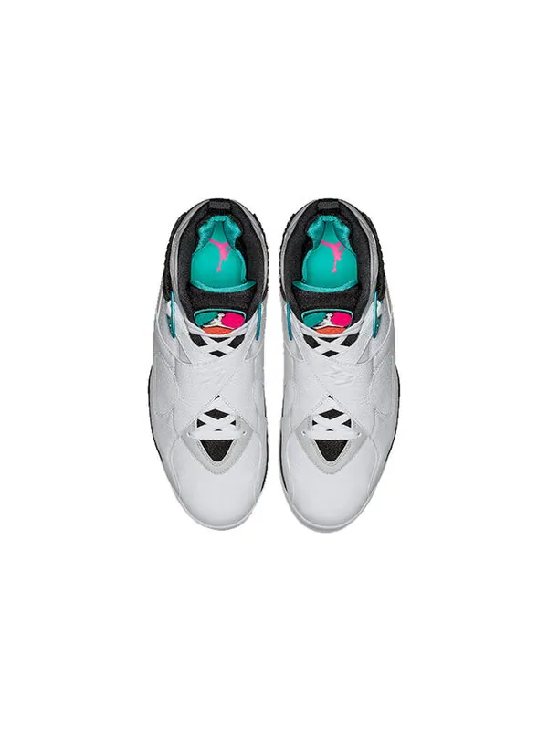 Кроссовки 8 retro 'south beach' Air Jordan — изображение 4 из 4, белый-зеленый-серый