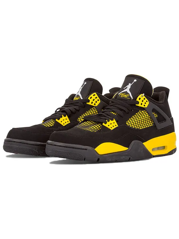 Кроссовки 4 ретро Air Jordan — изображение 2 из 4, черный/желтый-белый