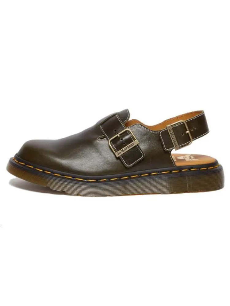 Тапочки Dr.Martens Jorge Made in England Slingback Mules, Классические кожаные — изображение 2 из 5, темно-зеленый