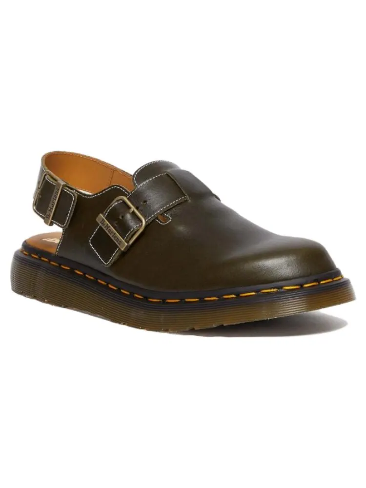 Тапочки Dr.Martens Jorge Made in England Slingback Mules, Классические кожаные — изображение 3 из 5, темно-зеленый
