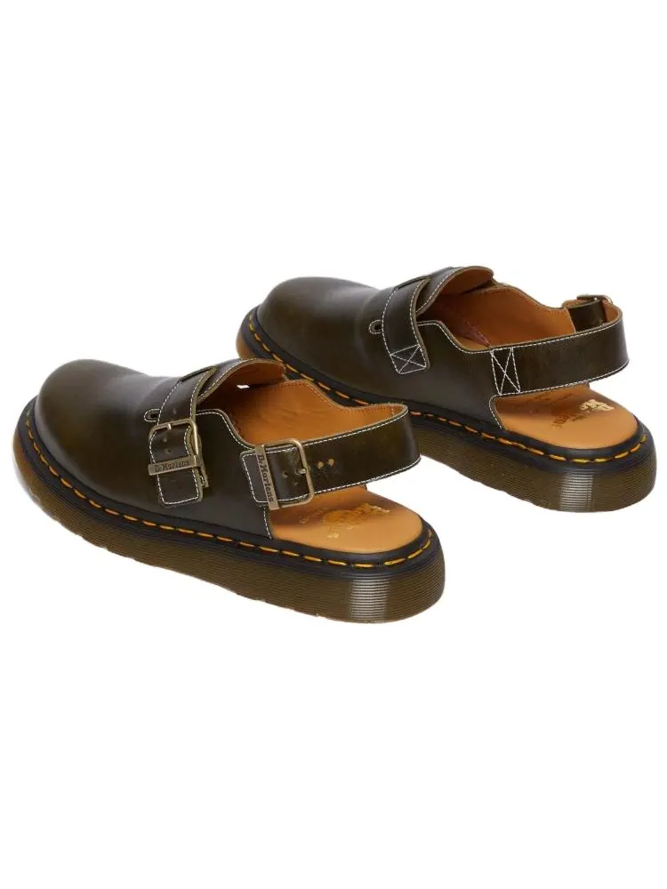 Тапочки Dr.Martens Jorge Made in England Slingback Mules, Классические кожаные — изображение 5 из 5, темно-зеленый