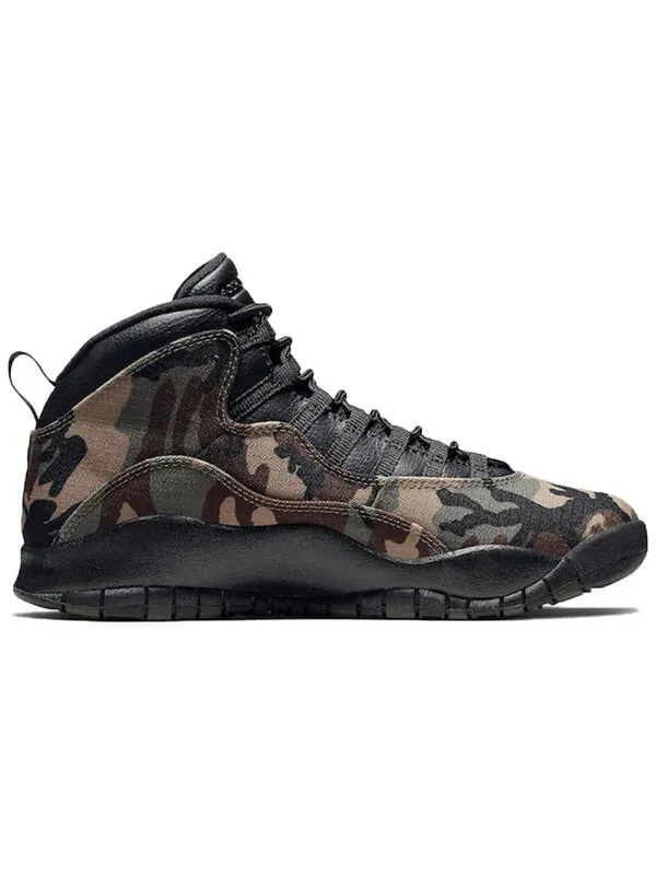 Кроссовки 10 retro 'woodland camo' Air Jordan — изображение 2 из 4, черный