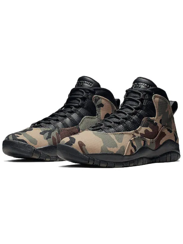 Кроссовки 10 retro 'woodland camo' Air Jordan — изображение 3 из 4, черный