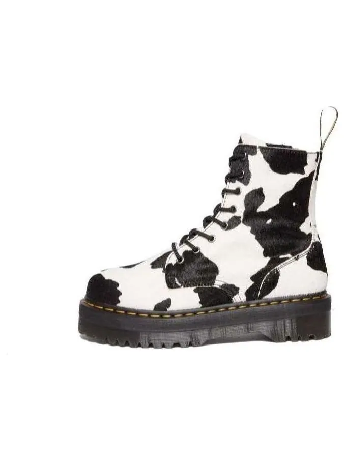Ботинки Dr. Martens Jadon с принтом коровы — изображение 1 из 4, белый