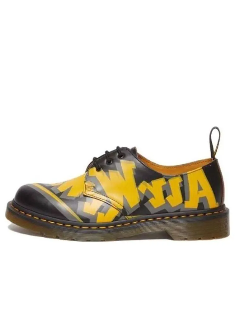 Ботинки Dr. Martens 1461 Airwair Oxford, Vintage Smooth Leather — изображение 1 из 4, черный/серый/желтый