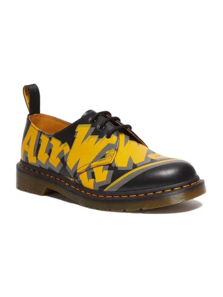 Ботинки Dr. Martens 1461 Airwair Oxford, Vintage Smooth Leather — изображение 2 из 4, черный/серый/желтый