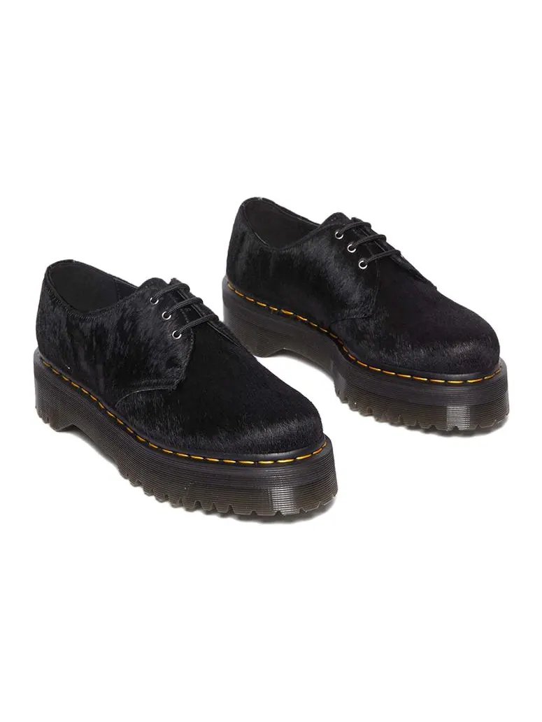 Кроссовки Dr. Martens 1461 Black Hair On Платформа Черные — изображение 2 из 4, черный