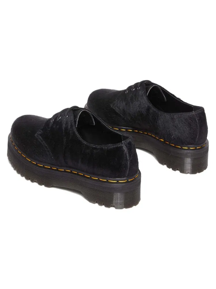 Кроссовки Dr. Martens 1461 Black Hair On Платформа Черные — изображение 4 из 4, черный